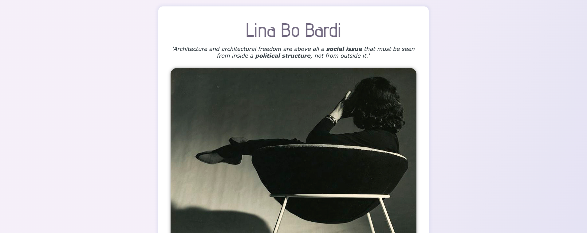 Lina Bo Bardi project preview