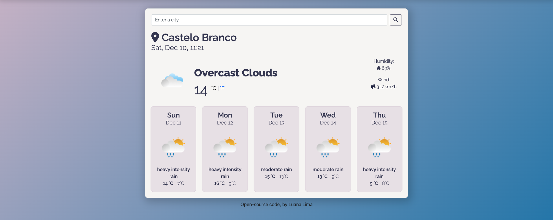 Weather project preview